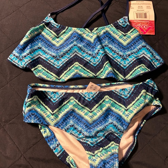 NWT Girls Two piece Blue Bathing Suit 12 - Picture 2 of 5